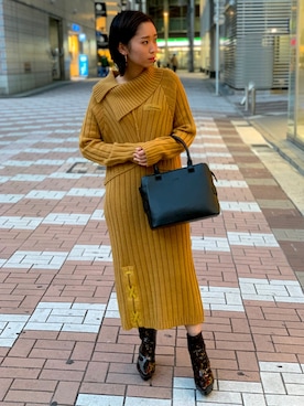 ワンピース ドレスを使った マスタード の人気ファッションコーディネート Wear