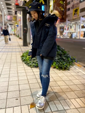 Hikaruさん（レディース・156cm）の冬コーディネート