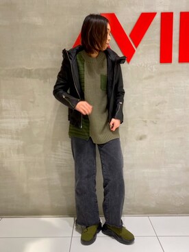 「みどり」｜「アイテム（ジャケット/アウター）」を使った、Hikaruさん（レディース・156cm）の冬コーディネート