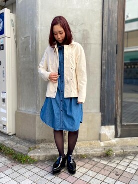 「新作」｜「アイテム（ミリタリージャケット）」を使った、Hikaruさん（レディース・156cm）の冬コーディネート