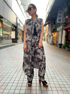 「カモ柄」｜「アイテム（ワンピース/ドレス）」を使った、Hikaruさん（レディース・156cm）の春コーディネート