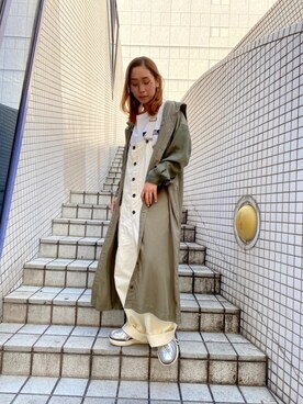 「シャツワンピース」｜「アイテム（オールインワン・サロペット）」を使った、Hikaruさん（レディース・156cm）の夏コーディネート