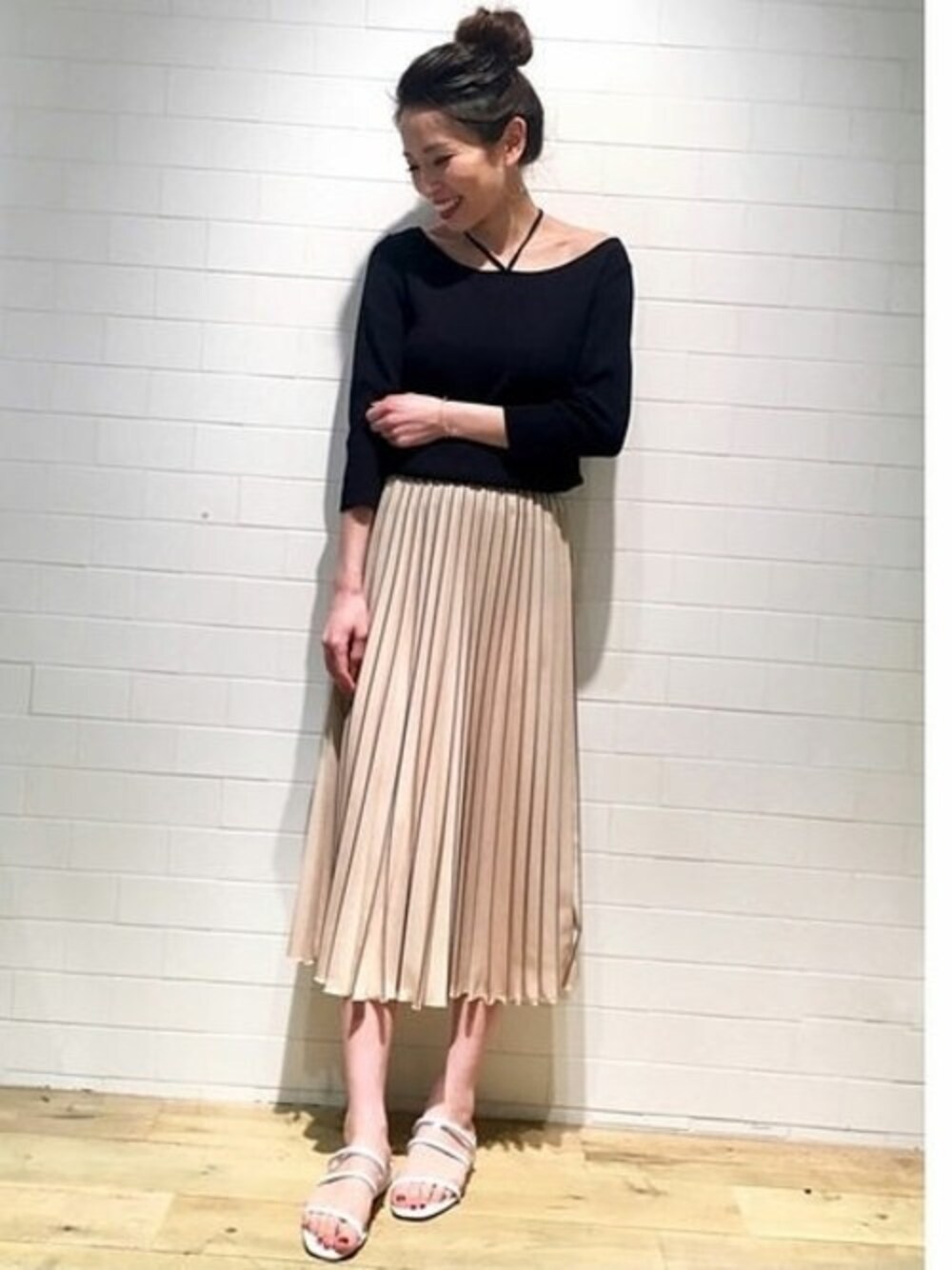 Noble（ノーブル）の「ストライププリントプリーツスカート  