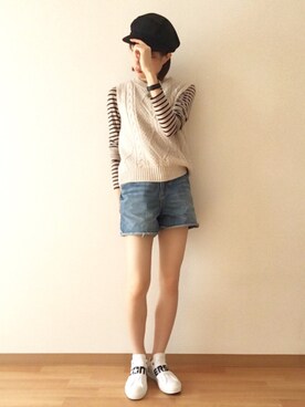 「CLOSE-UP（クローズアップ）のアイテム（トップス）」を使った、みんとさん（レディース・162cm）の秋コーディネート