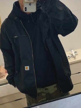 「Carhartt（カーハート）のアイテム（ナイロンジャケット）」を使った、yugoさん（メンズ・178cm）の冬コーディネート