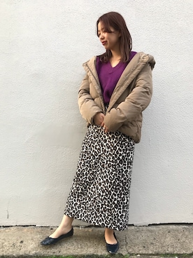 「Discoat」｜「アイテム（ダウンジャケット/コート）」を使った、erina♡さん（レディース・155cm）の秋コーディネート