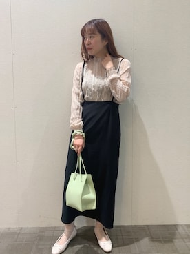 「Discoat」｜「アイテム（バレエシューズ）」を使った、erina♡さん（レディース・155cm）の春コーディネート