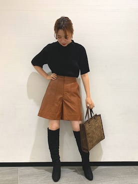 「DISCOAT（ディスコート）のアイテム（ブーツ）」を使った、erina♡さん（レディース・155cm）の夏コーディネート