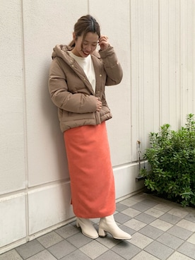 「DISCOAT（ディスコート）のアイテム（ジャケット/アウター）」を使った、erina♡さん（レディース・155cm）の秋コーディネート