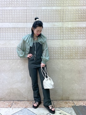 「DISCOAT（ディスコート）のアイテム（サロペット/オーバーオール）」を使った、erina♡さん（レディース・155cm）の春コーディネート