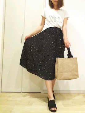 「earth music&ecology（アースミュージックアンドエコロジー）の厚底ラミー巻きサンダル（サンダル）」を使った、CIELさん（レディース・163cm）の夏コーディネート