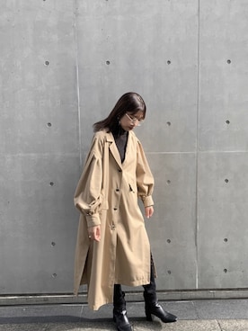 「SLY（スライ）のアイテム（その他アウター）」を使った、Aoiさん（レディース・163cm）の秋コーディネート
