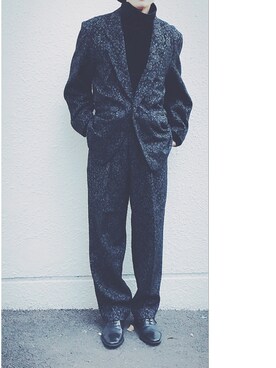 「80s」｜「アイテム（セットアップ）」を使った、Yotchさん（レディース・163cm）の冬コーディネート
