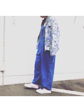 「だぼだぼ」｜「アイテム（ブルゾン）」を使った、Yotchさん（レディース・163cm）の春コーディネート
