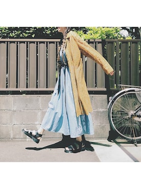 「透け素材」｜「アイテム（シャツ/ブラウス）」を使った、Yotchさん（レディース・163cm）の春コーディネート