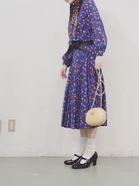 「レトロ」｜「アイテム（セットアップ）」を使った、Yotchさん（レディース・163cm）の夏コーディネート