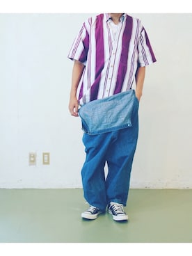 「90s」｜「アイテム（オールインワン・サロペット）」を使った、Yotchさん（メンズ・170cm）の夏コーディネート