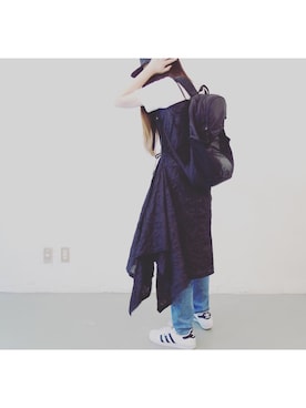 「エスニック」｜「アイテム（ジャンパースカート）」を使った、Yotchさん（レディース・163cm）の夏コーディネート