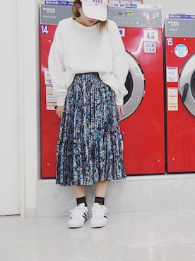 「niko and...（ニコアンド）のメンテンBIGBIG Ｔシャツ【niko and ...】（Tシャツ/カットソー）」を使った、Yotchさん（レディース・163cm）の秋コーディネート