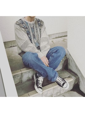 古着ニット のメンズ人気ファッションコーディネート Wear