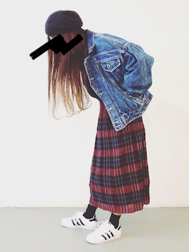 「80s」｜「アイテム（ハンチング/ベレー帽）」を使った、Yotchさん（レディース・163cm）の秋コーディネート