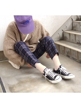 「allstar」｜「アイテム（ニット/セーター）」を使った、Yotchさん（メンズ・170cm）の冬コーディネート