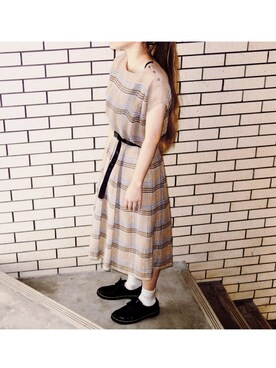 「古着女子」｜「アイテム（セットアップ）」を使った、Yotchさん（レディース・163cm）の夏コーディネート