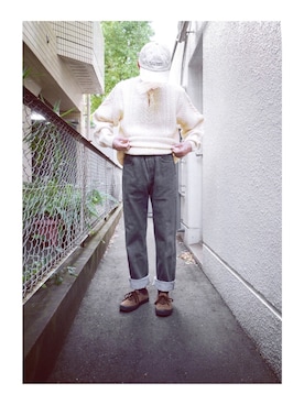 「Fern（-）のアイテム」を使った、Yotchさん（メンズ・170cm）の秋コーディネート