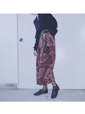 「大人古着」｜「アイテム（パンツ）」を使った、Yotchさん（レディース・163cm）の冬コーディネート