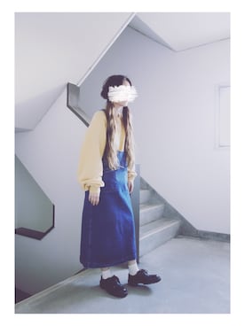 「80s」｜「アイテム（オールインワン・サロペット）」を使った、Yotchさん（レディース・163cm）の冬コーディネート