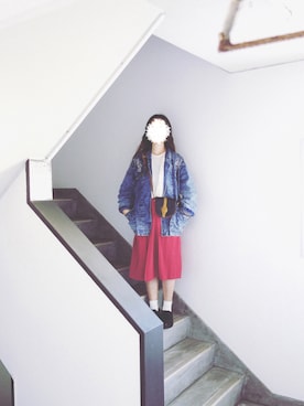 「レトロワンピース」｜「アイテム（ジャケット/アウター）」を使った、Yotchさん（レディース・163cm）の春コーディネート
