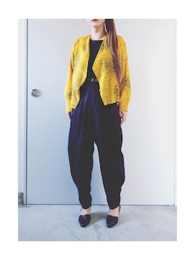 「シャツジャケット」｜「アイテム（ノーカラージャケット）」を使った、Yotchさん（レディース・163cm）の夏コーディネート