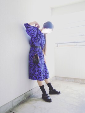 「古着女子」｜「アイテム（セットアップ）」を使った、Yotchさん（レディース・163cm）の夏コーディネート