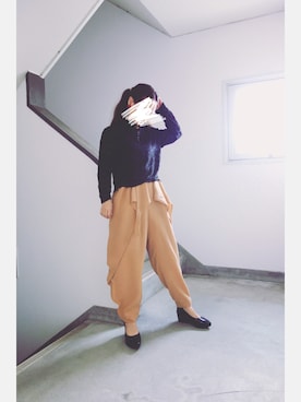 「大人古着」｜「アイテム（パンツ）」を使った、Yotchさん（レディース・163cm）の秋コーディネート