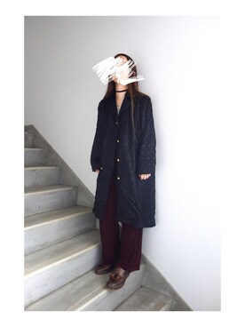 「大人古着」｜「アイテム（その他アウター）」を使った、Yotchさん（レディース・163cm）の秋コーディネート