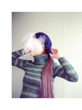 「リブタートルネック」｜「アイテム（ハンチング/ベレー帽）」を使った、Yotchさん（レディース・163cm）の秋コーディネート