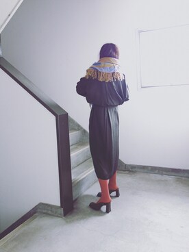 「大人古着」｜「アイテム（ワンピース/ドレス）」を使った、Yotchさん（レディース・163cm）の冬コーディネート