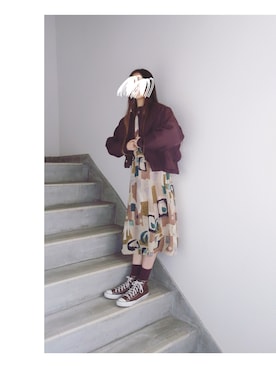 「レトロワンピース」｜「アイテム（その他）」を使った、Yotchさん（レディース・163cm）の冬コーディネート