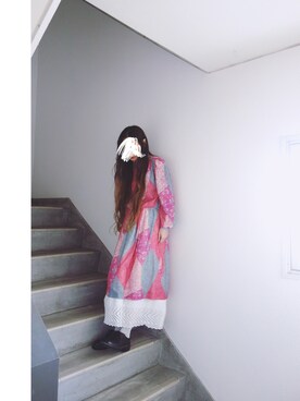 「レトロワンピース」｜「アイテム（その他）」を使った、Yotchさん（レディース・163cm）の春コーディネート