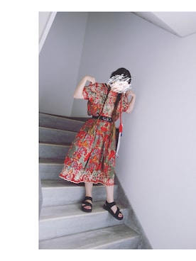 「古着女子」｜「アイテム（セットアップ）」を使った、Yotchさん（レディース・163cm）の春コーディネート