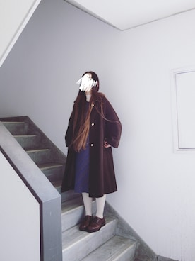 「80s」｜「アイテム（その他アウター）」を使った、Yotchさん（レディース・163cm）の冬コーディネート