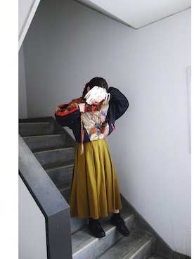 「古着女子」｜「アイテム（ブルゾン）」を使った、Yotchさん（レディース・163cm）の冬コーディネート