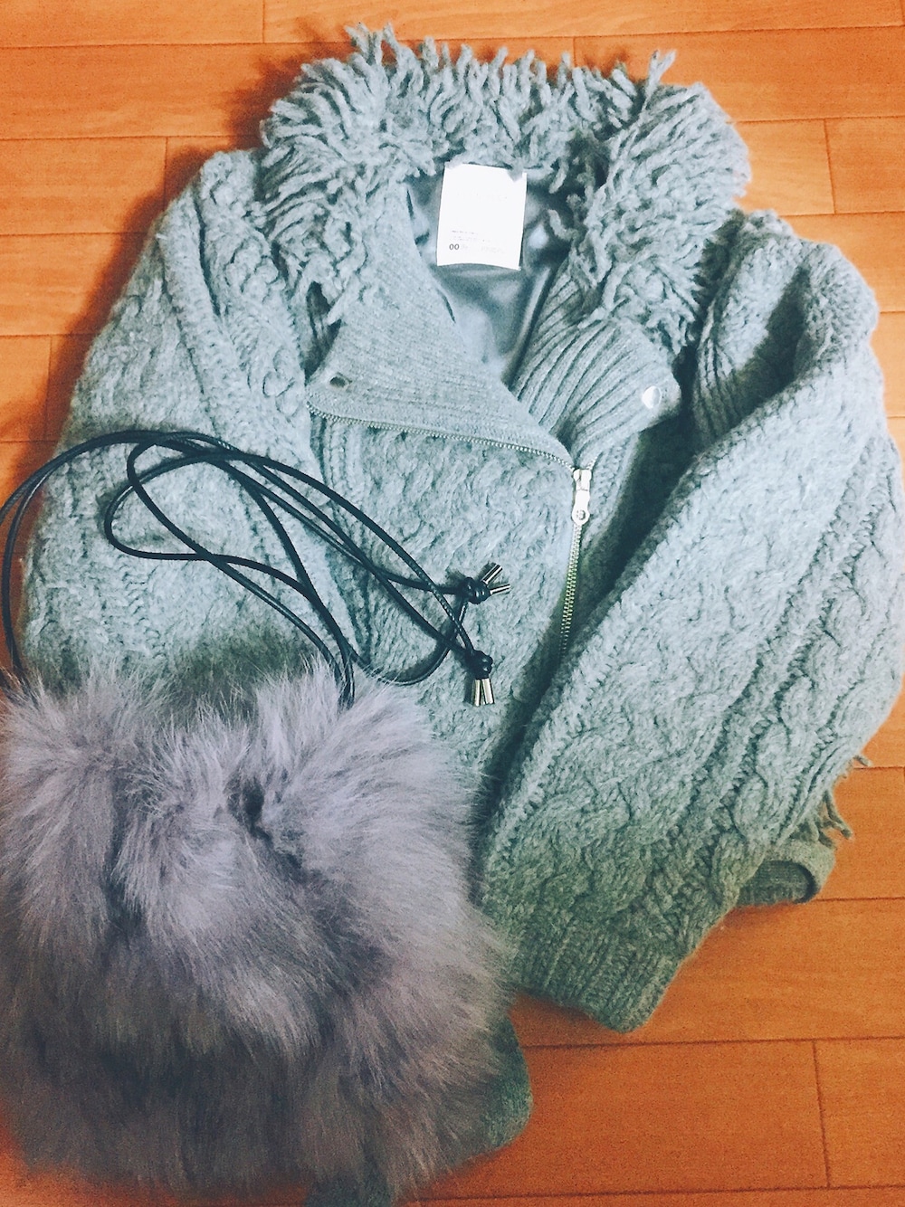 ELENDEEK（エレンディーク）の「ケーブルバードライダースカーディガン