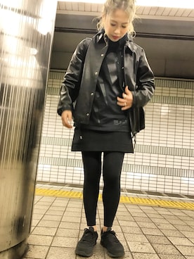 Beams Boy レザー コーチ ジャケットを使ったレディース人気ファッションコーディネート Wear