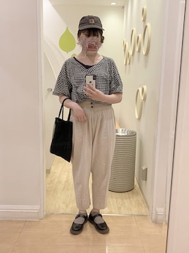 「Carhartt（カーハート）のカーハート ストラップバックキャップ ODESSA  CHARHARTT（キャップ）」を使った、ぱ　せ　りさん（レディース・157cm）の夏コーディネート