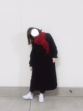 「赤マフラー」｜ぱ　せ　りさん（レディース・158cm）の冬コーディネート