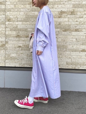「アーバンリサーチ」｜「アイテム（シャツワンピース）」を使った、hazukiさん（レディース・155cm）の春コーディネート