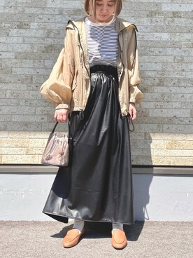 「アーバンリサーチ」｜「アイテム（マウンテンパーカー）」を使った、hazukiさん（レディース・155cm）の春コーディネート