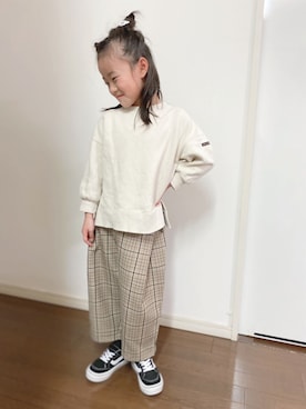 「petit main（プティマイン）のアイテム」を使った、yu-piさん（キッズ・110cm）の冬コーディネート