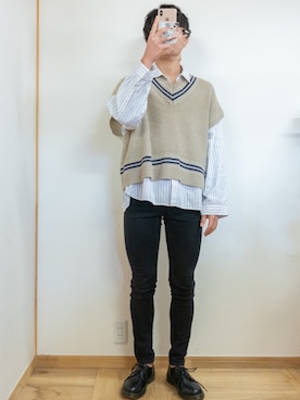 「JUNRED（ジュンレッド）のアイテム（その他シューズ）」を使った、もーさんさん（メンズ・170cm）の春コーディネート